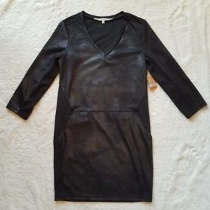 RACHEL Rachel Roy V-Neck Sheath Dress Black sz S